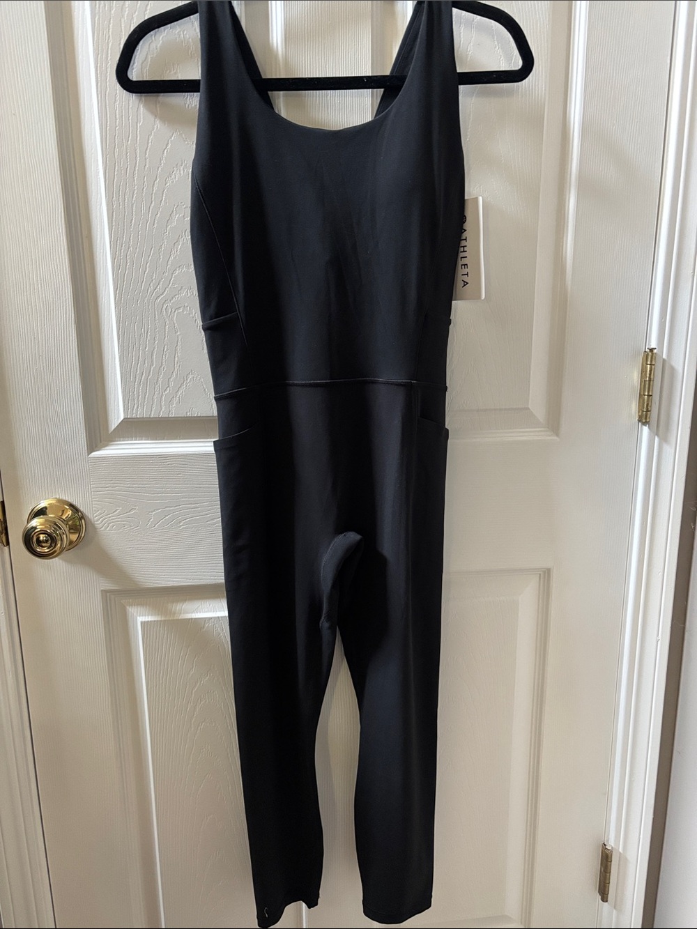 Athleta Yoga Black Sculpting Tank Jumpsuit